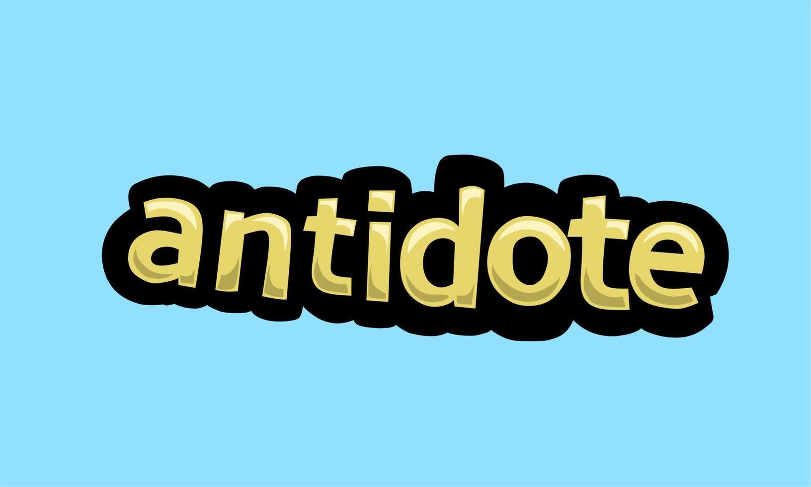 antidote writing vector design on a blue background