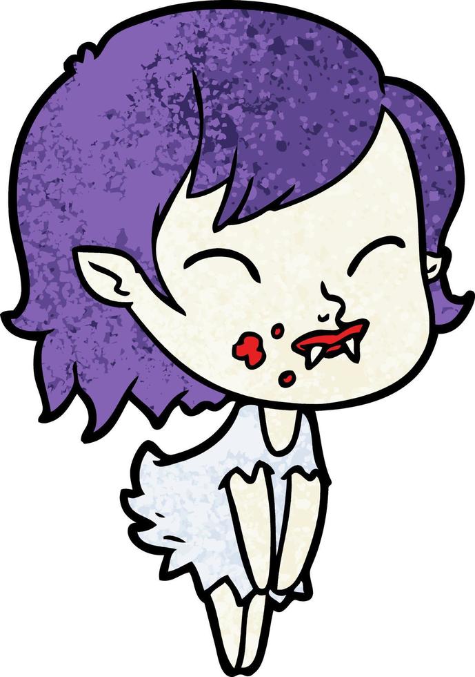 Vector vampire girl character in cartoon style