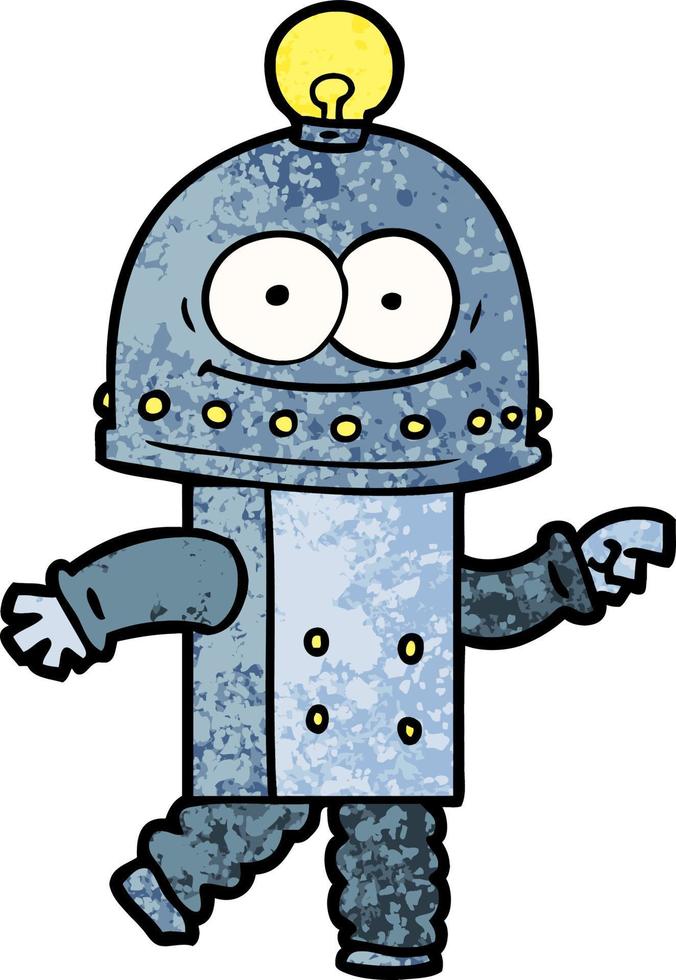 personaje de robot vectorial en estilo de dibujos animados vector