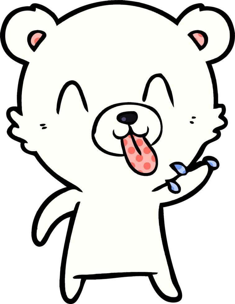 personaje de oso polar vectorial en estilo de dibujos animados vector