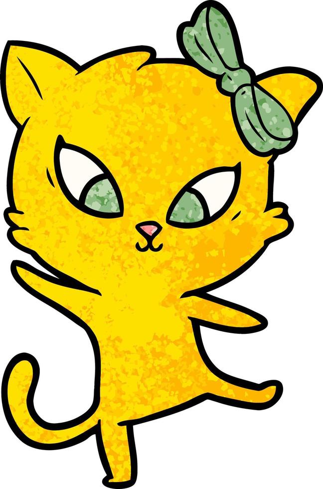 personaje de gato vectorial en estilo de dibujos animados vector