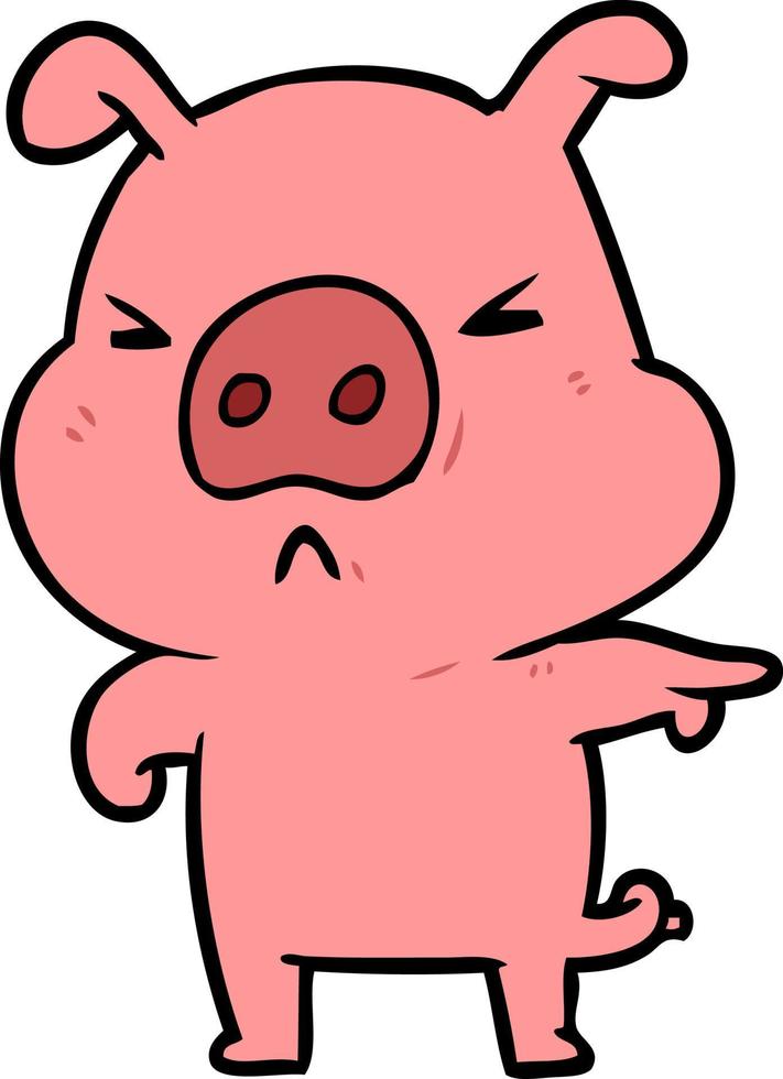 Vector pig character in cartoon style