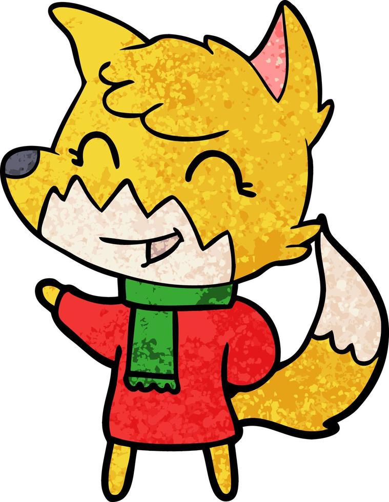 Vector fox character in cartoon style