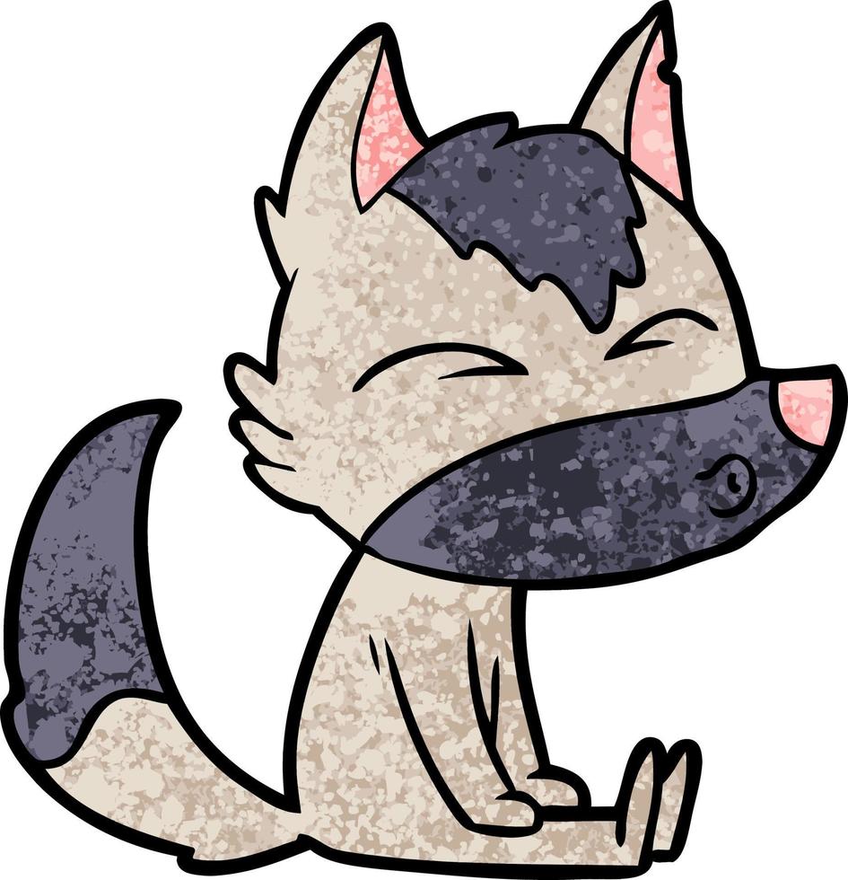 Vector wolf character in cartoon style