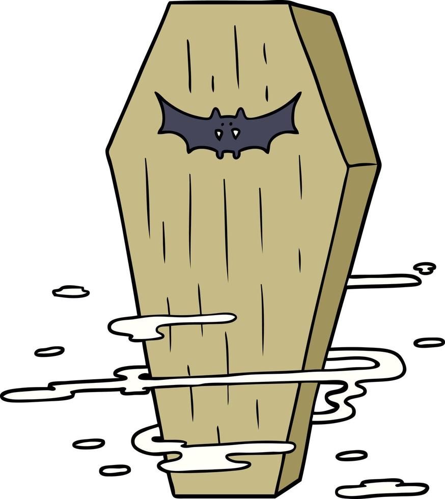 Cartoon vampire coffin vector