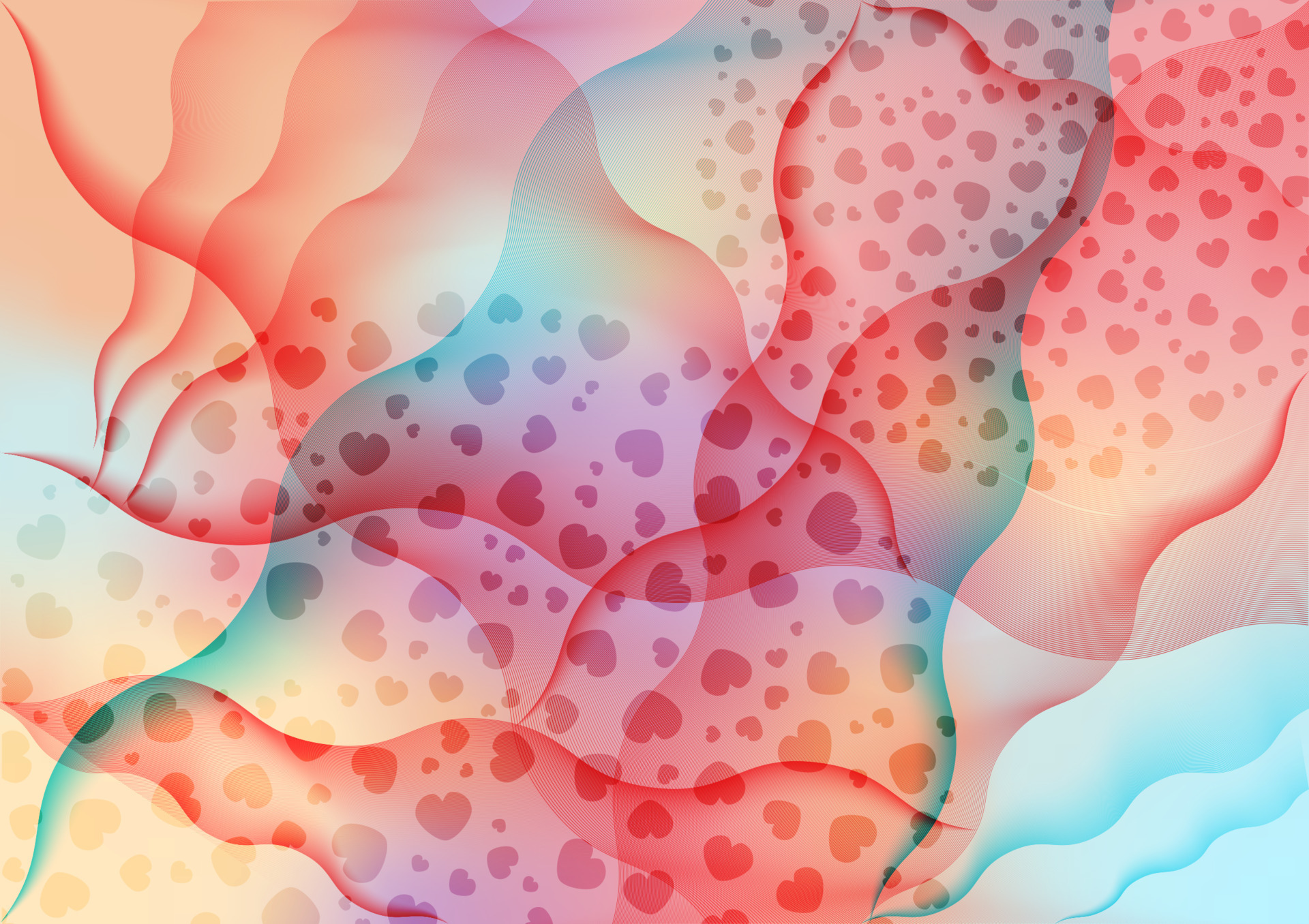 Abstract Background, Heart for Love color blend, vector illustration