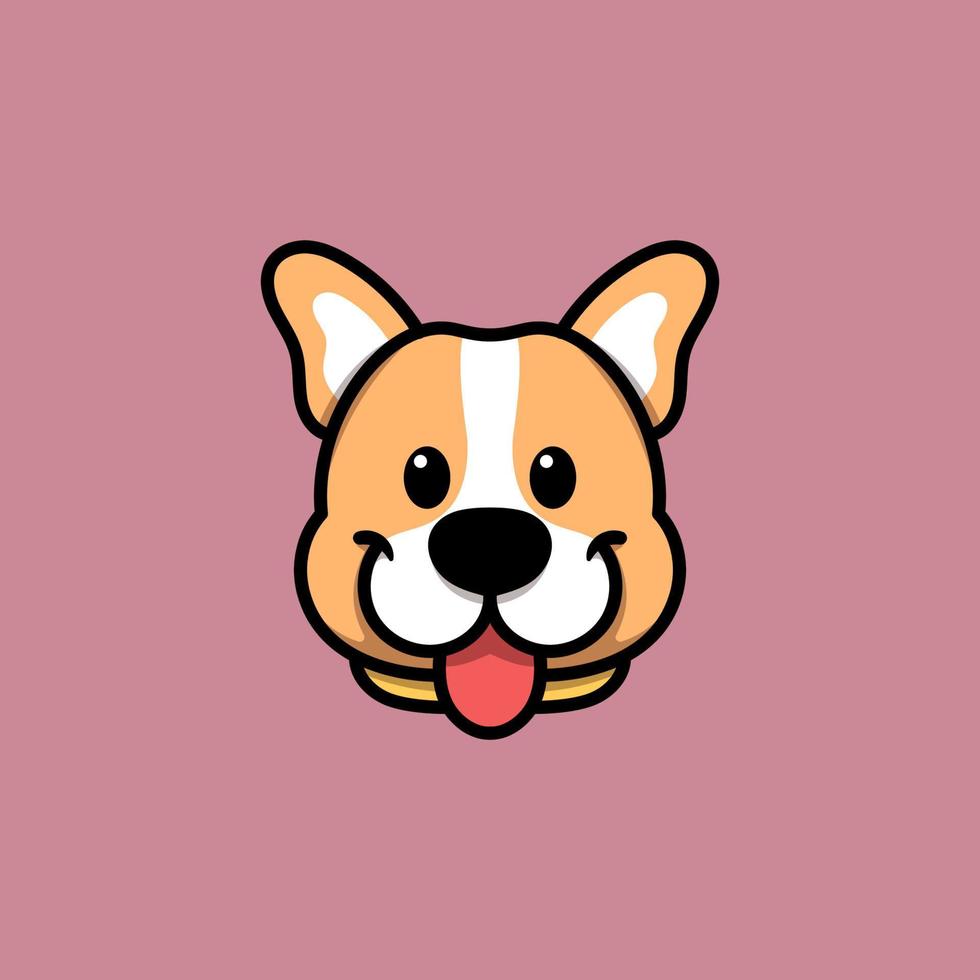 Cute Dog Head Cartoon vector