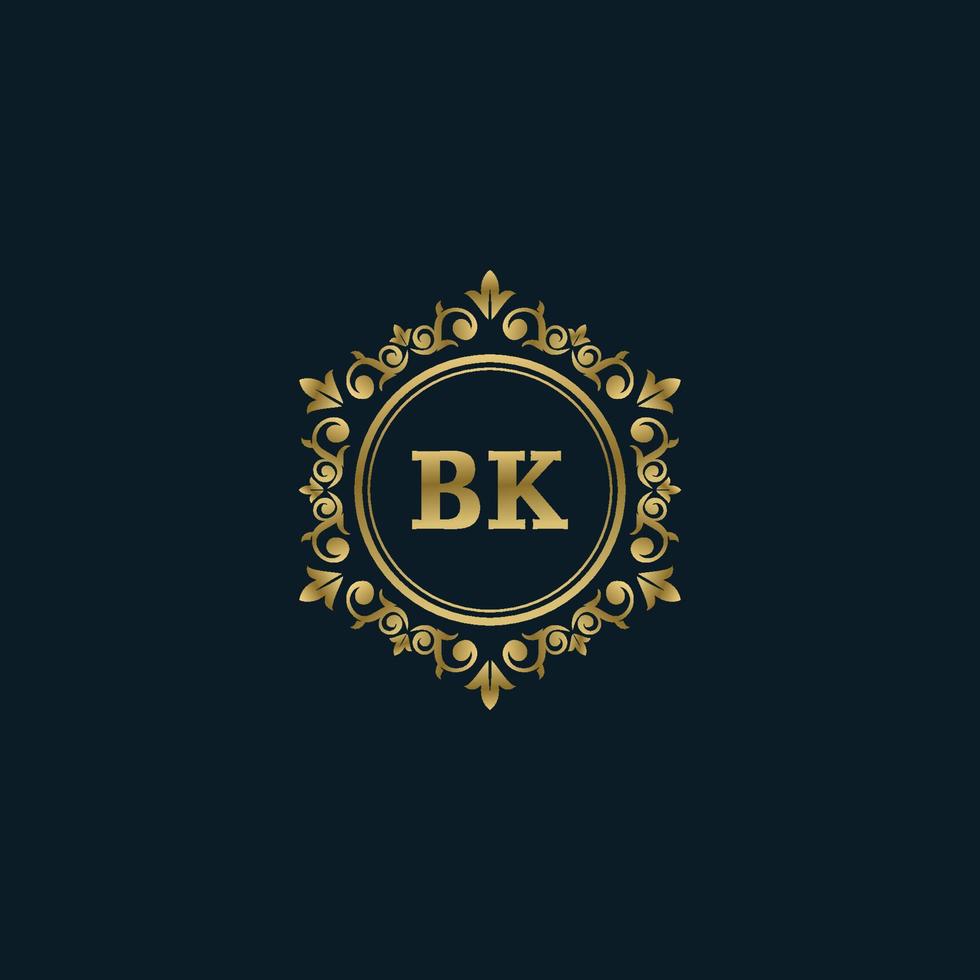 logotipo de letra bk con plantilla de oro de lujo. plantilla de vector de logotipo de elegancia.