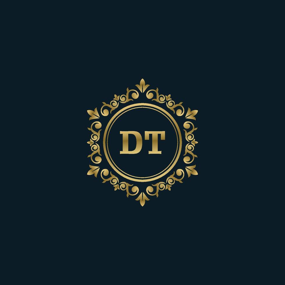 Letter DT logo with Luxury Gold template. Elegance logo vector template.
