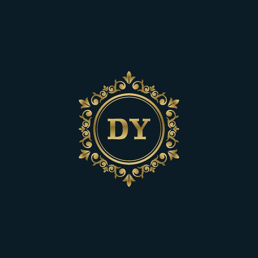 Letter DY logo with Luxury Gold template. Elegance logo vector template.