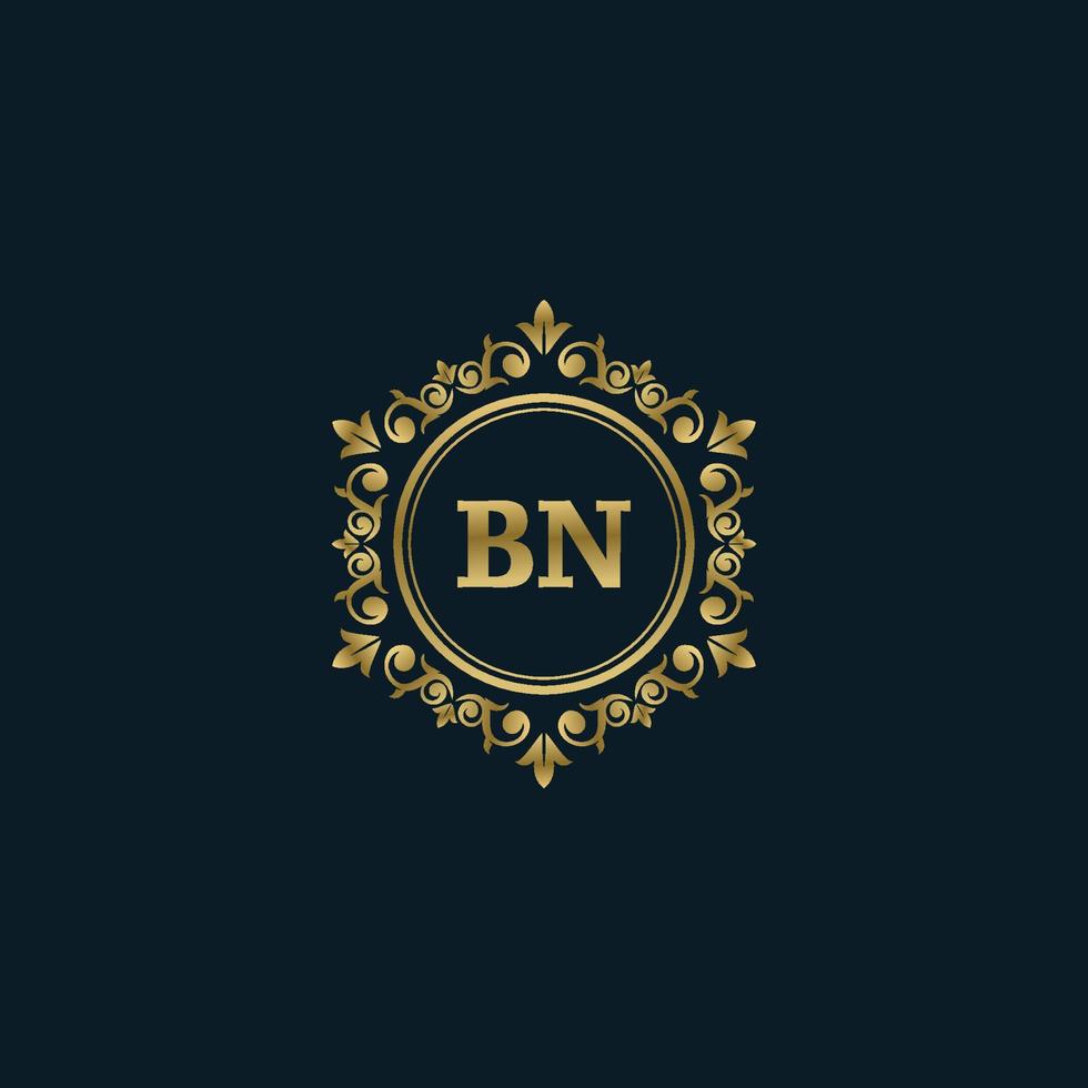 Letter BN logo with Luxury Gold template. Elegance logo vector template.