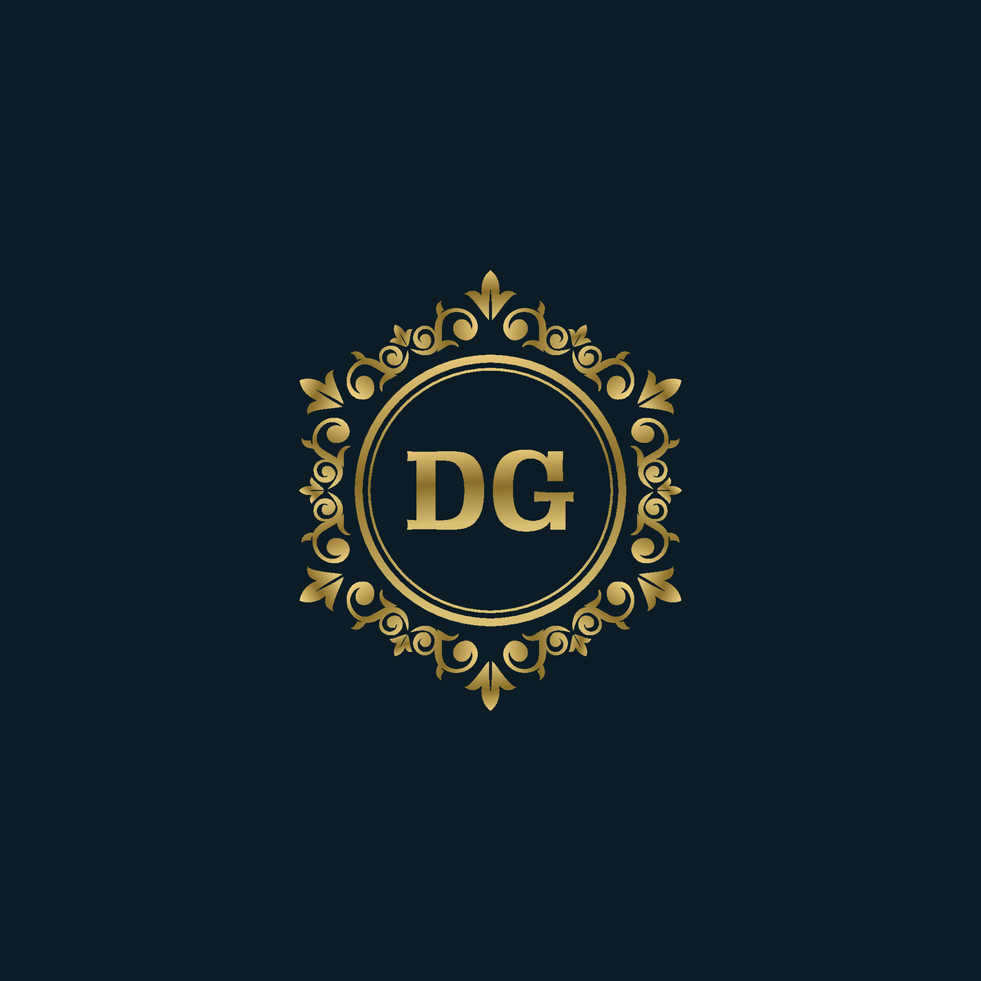 Letter DG logo with Luxury Gold template. Elegance logo vector ...