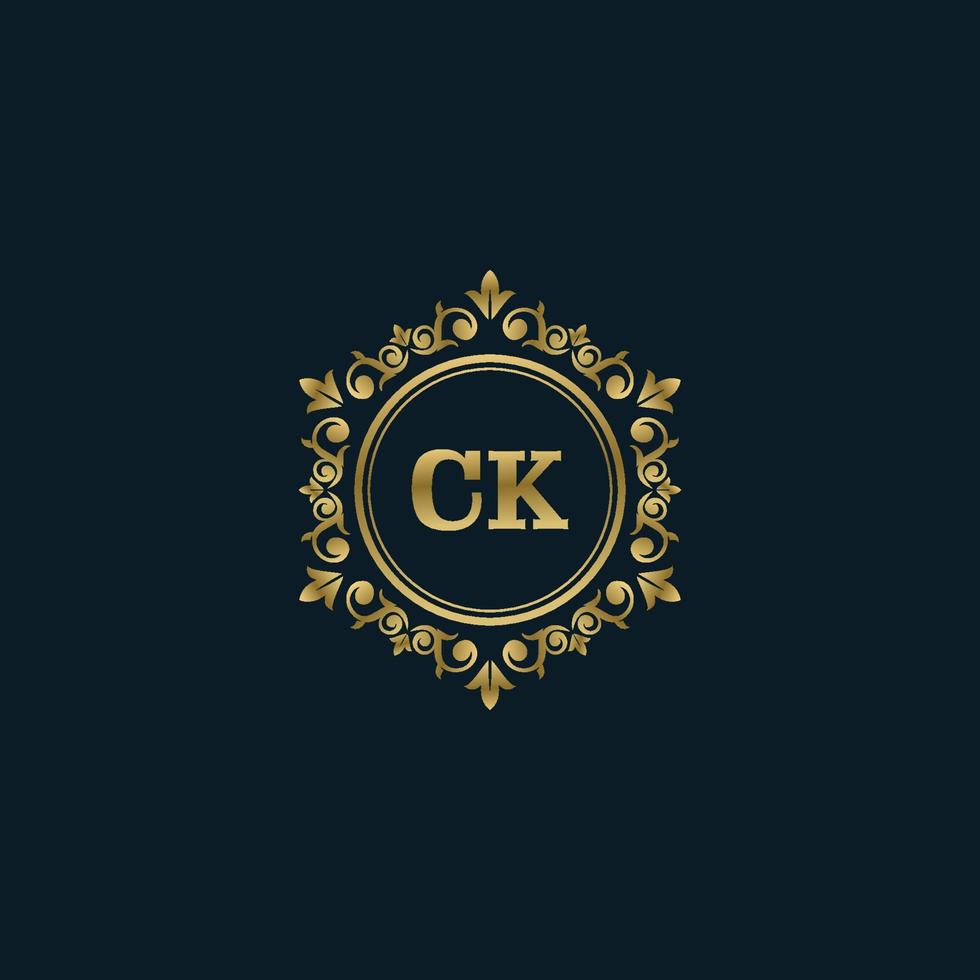 Letter CK logo with Luxury Gold template. Elegance logo vector template.