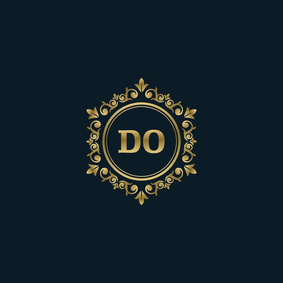 Letter DO logo with Luxury Gold template. Elegance logo vector template.