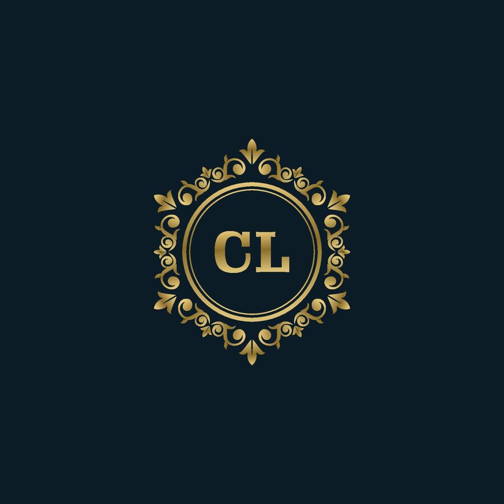 logotipo de letra cl con plantilla de oro de lujo. plantilla de vector de logotipo de elegancia.