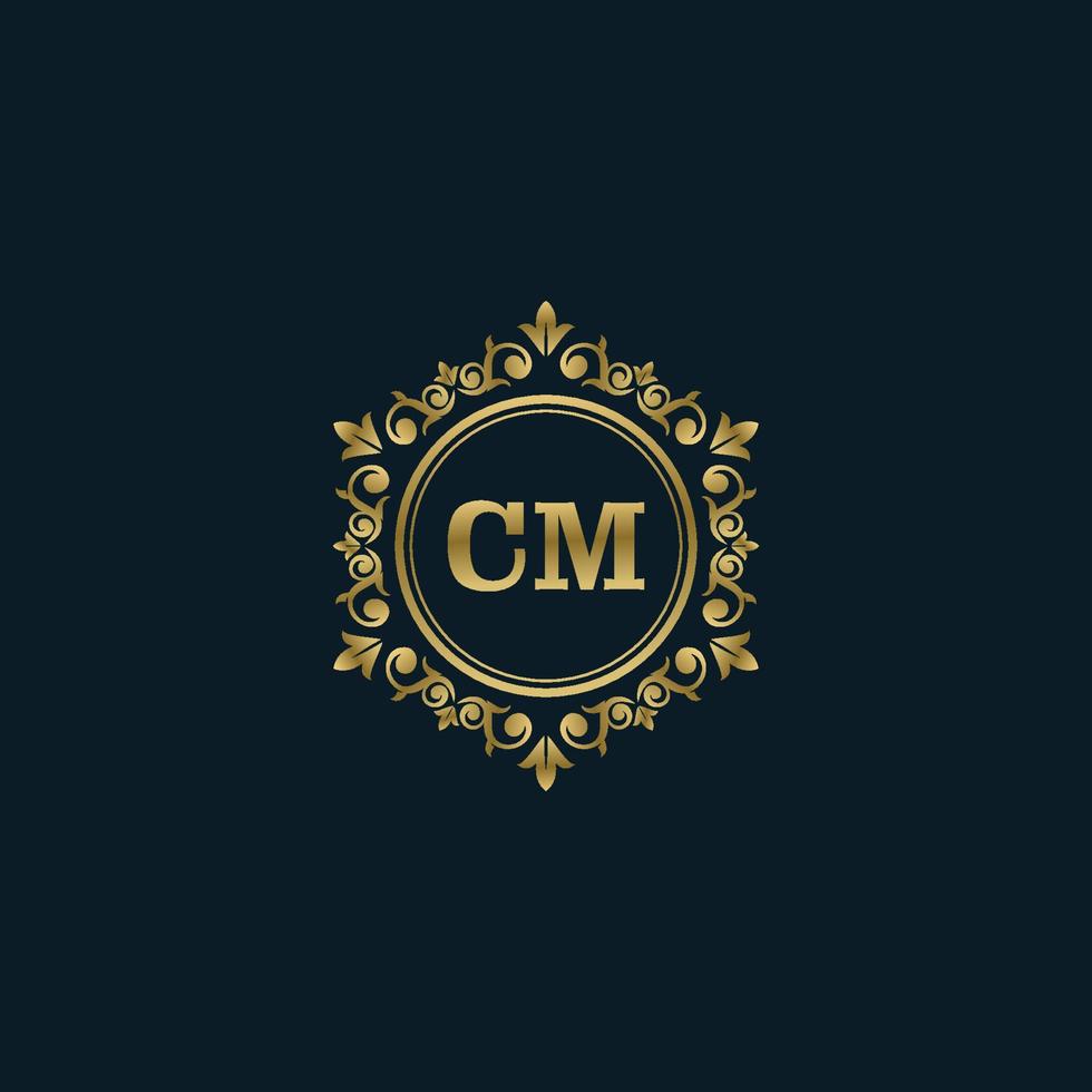 logotipo de letra cm con plantilla de oro de lujo. plantilla de vector de logotipo de elegancia.