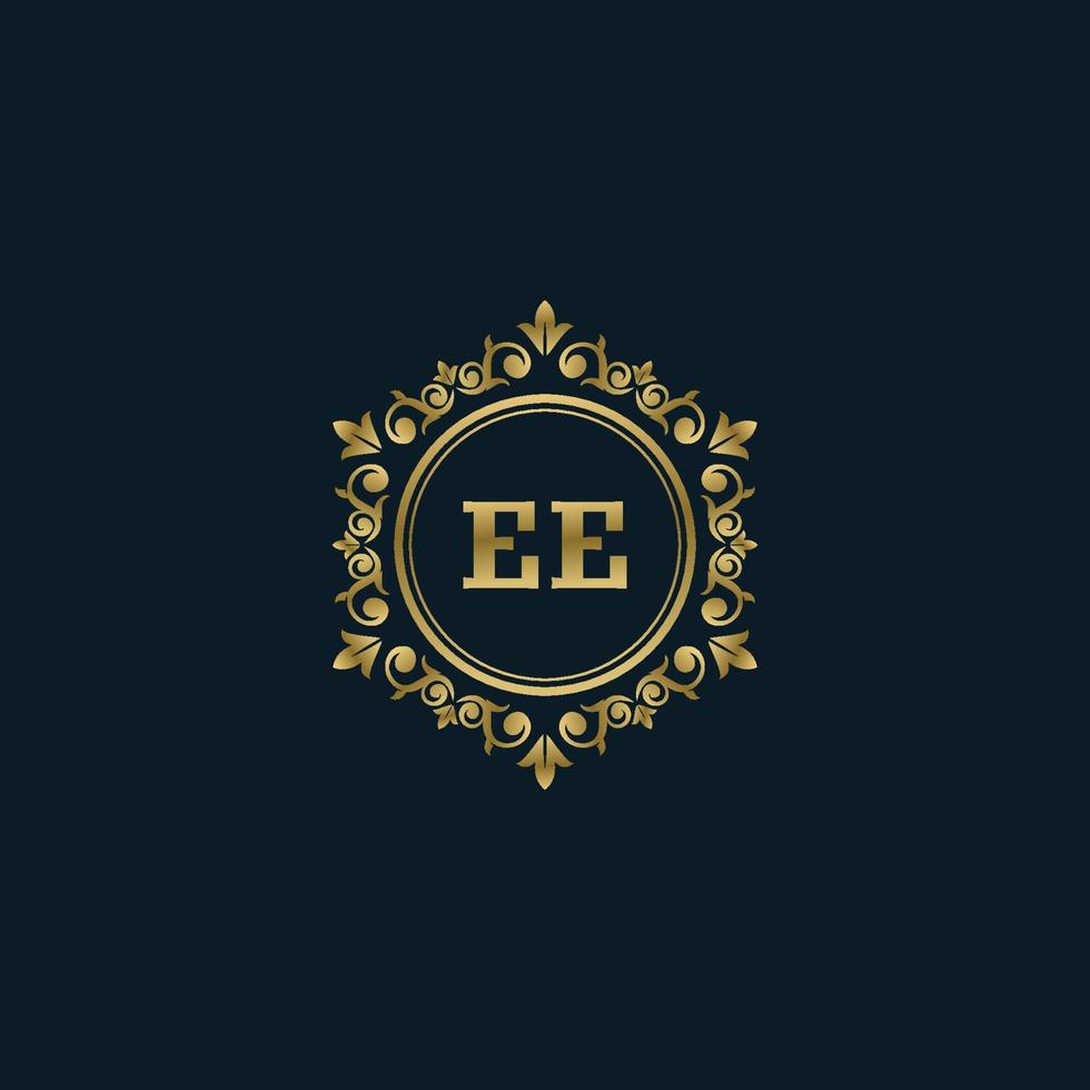 logotipo de la letra ee con plantilla de oro de lujo. plantilla de vector de logotipo de elegancia.