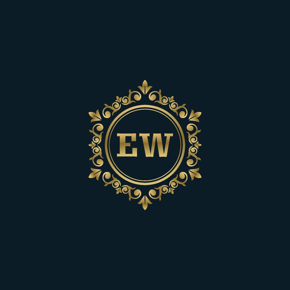 logotipo de letra ew con plantilla de oro de lujo. plantilla de vector de logotipo de elegancia.