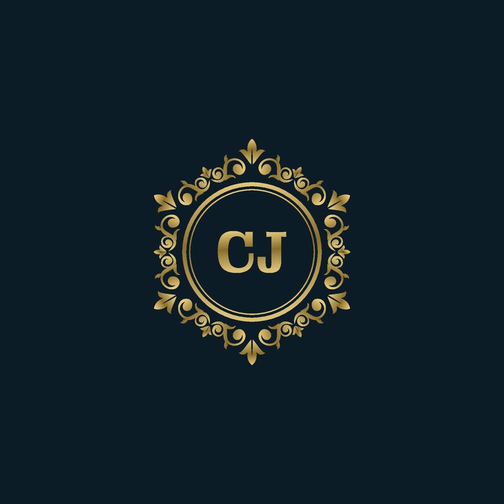 Letter CJ logo with Luxury Gold template. Elegance logo vector template.