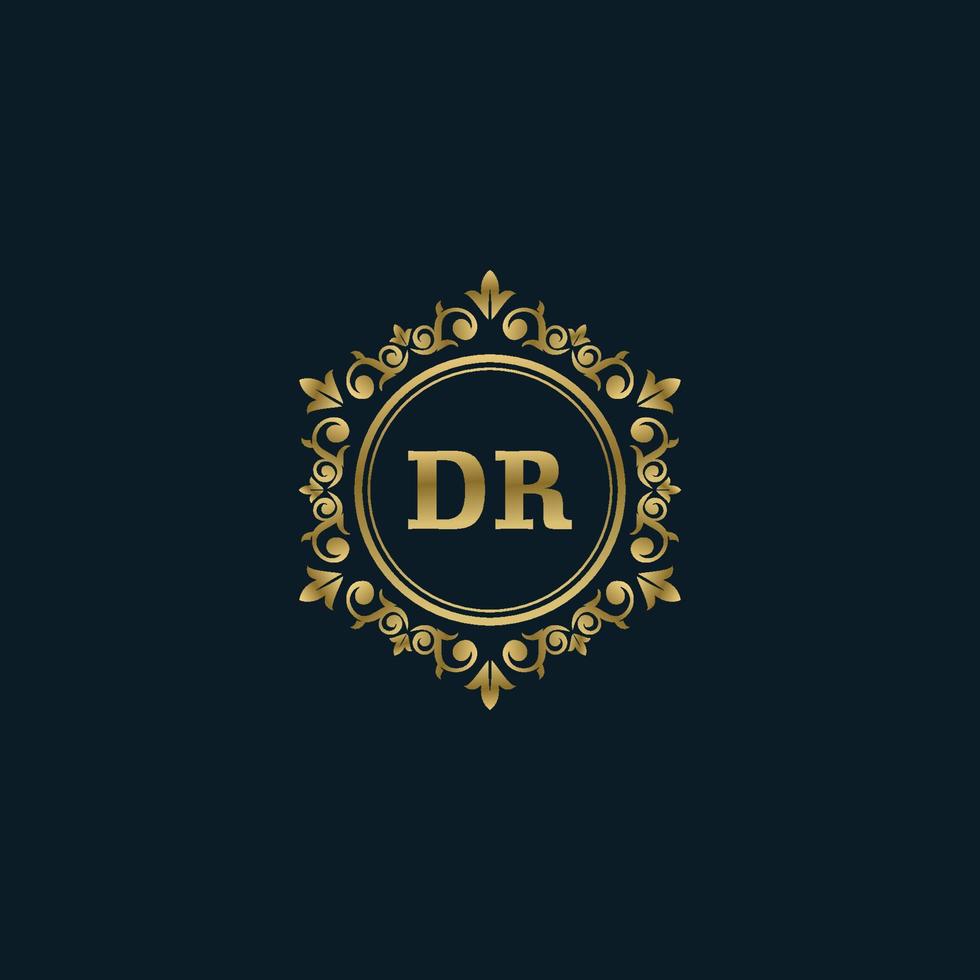 Letter DR logo with Luxury Gold template. Elegance logo vector template.