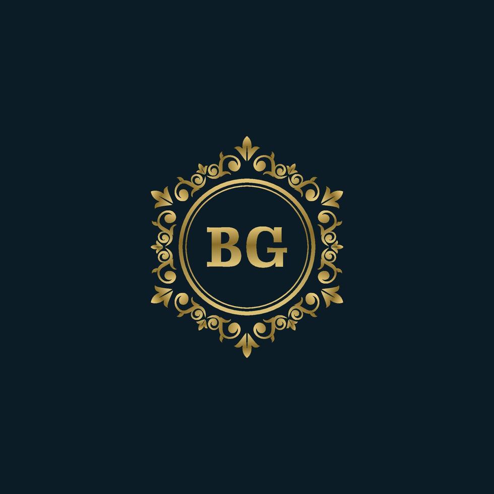 Letter BG logo with Luxury Gold template. Elegance logo vector template.