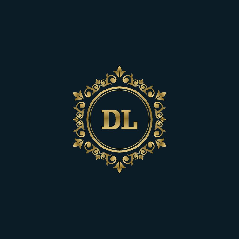 logotipo de letra dl con plantilla de oro de lujo. plantilla de vector de logotipo de elegancia.