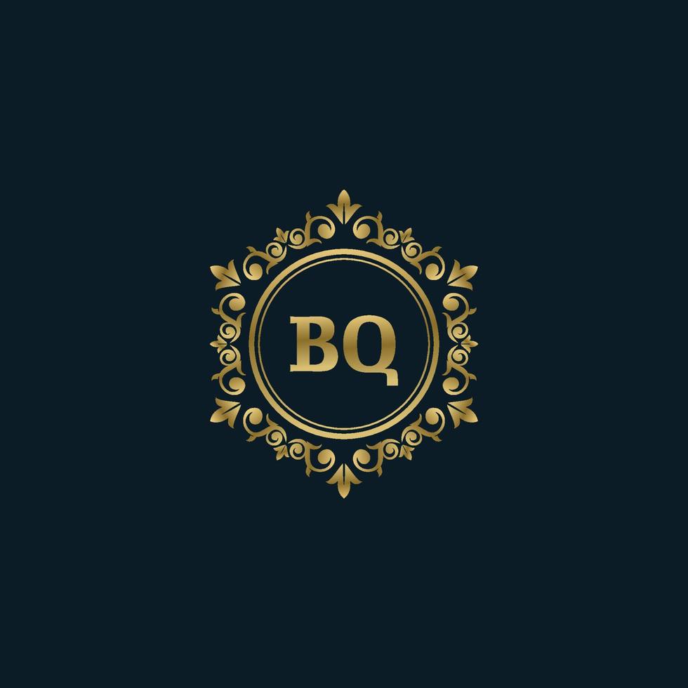 logotipo de letra bq con plantilla de oro de lujo. plantilla de vector de logotipo de elegancia.