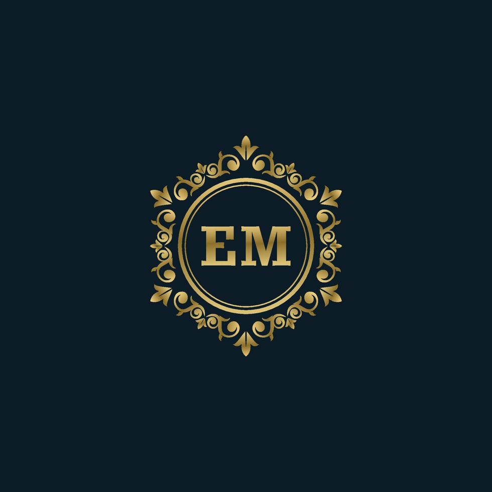 Letter EM logo with Luxury Gold template. Elegance logo vector template.