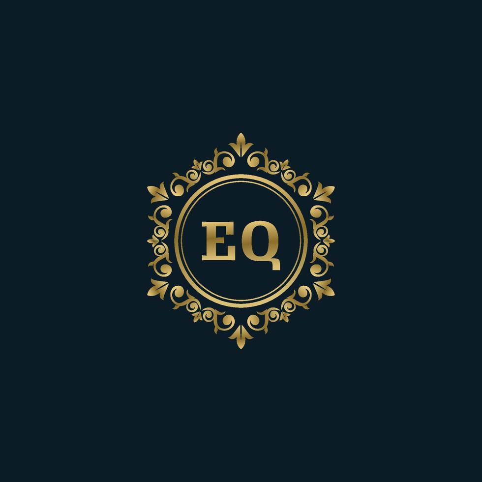 Letter EQ logo with Luxury Gold template. Elegance logo vector template.