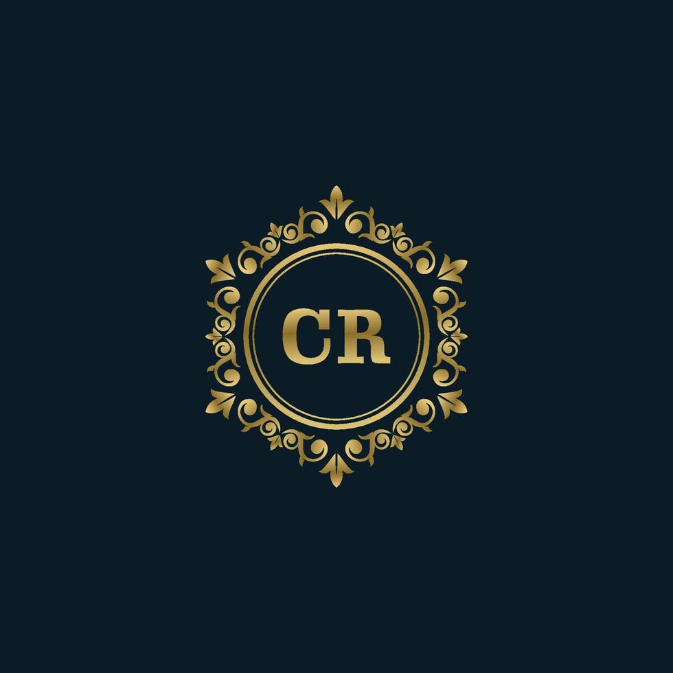 Letter CR logo with Luxury Gold template. Elegance logo vector template.