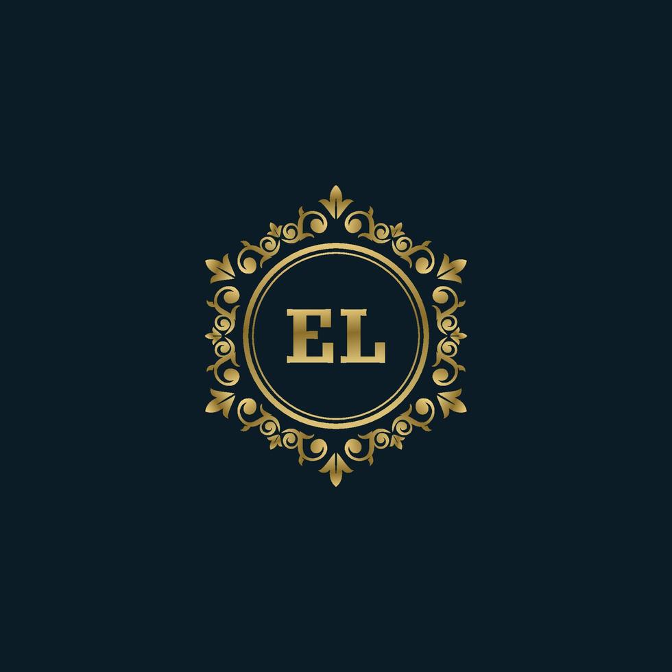 logotipo de la letra el con plantilla de oro de lujo. plantilla de vector de logotipo de elegancia.