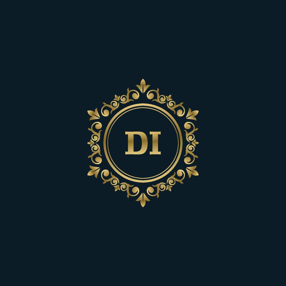 Letter DI logo with Luxury Gold template. Elegance logo vector template.