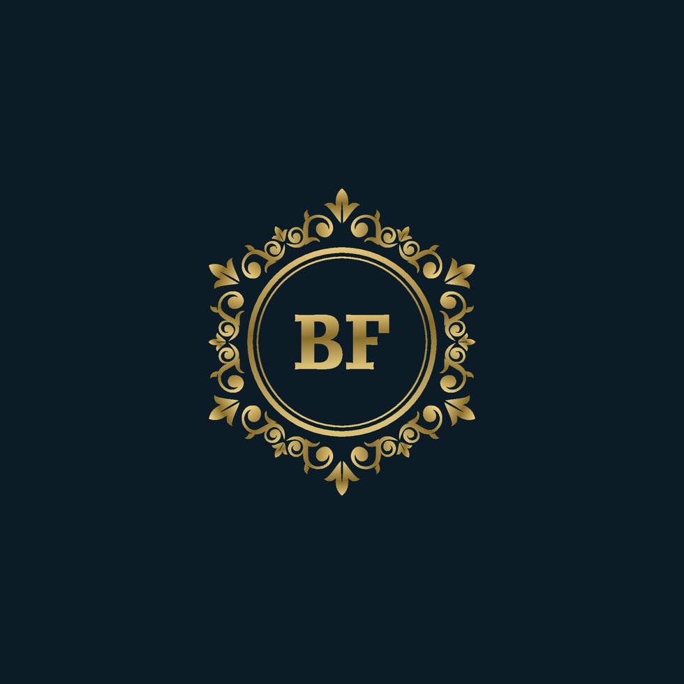 Letter BF logo with Luxury Gold template. Elegance logo vector template.
