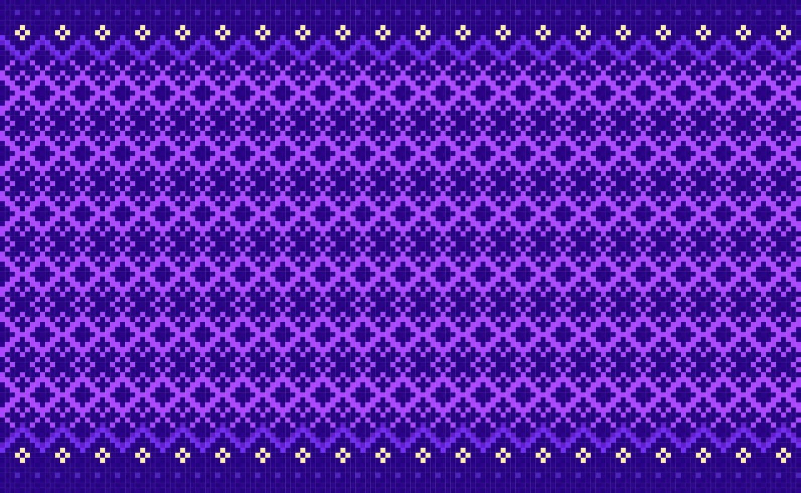 Embroidery ethnic pattern, Vector Geometric ornament background, Cross stitch repetitive triangle style, Purple pattern geometric continuous, Design for textile, fabric, art, tile, blankets