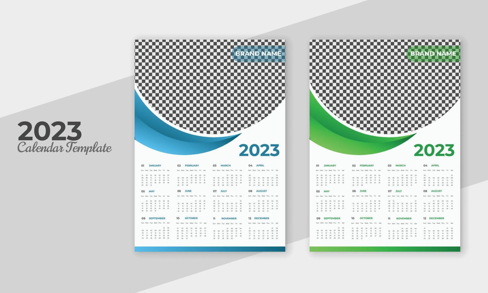 diseño de calendario de año nuevo 2023 moderno, colorido y único vector