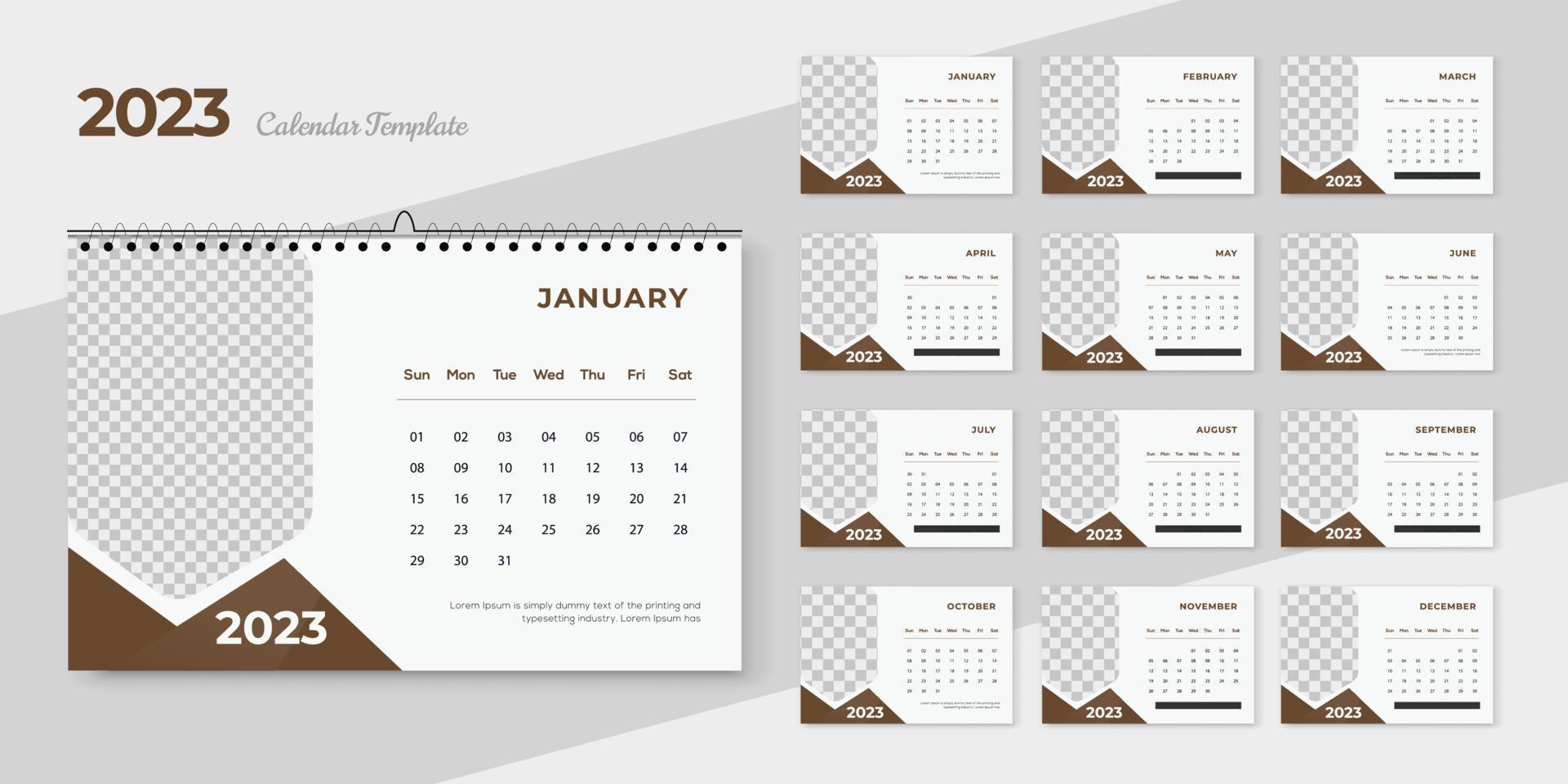 Unique modern colorful 2023 new year calendar design vector