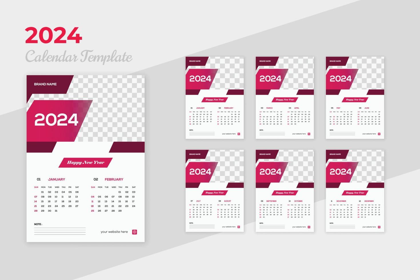 Unique modern colorful 2023 new year calendar design vector