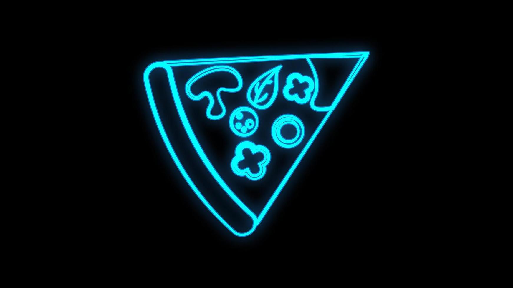 Pizza logo, emblem. Pizza neon sign, bright signboard, light banner. Neon sign vector