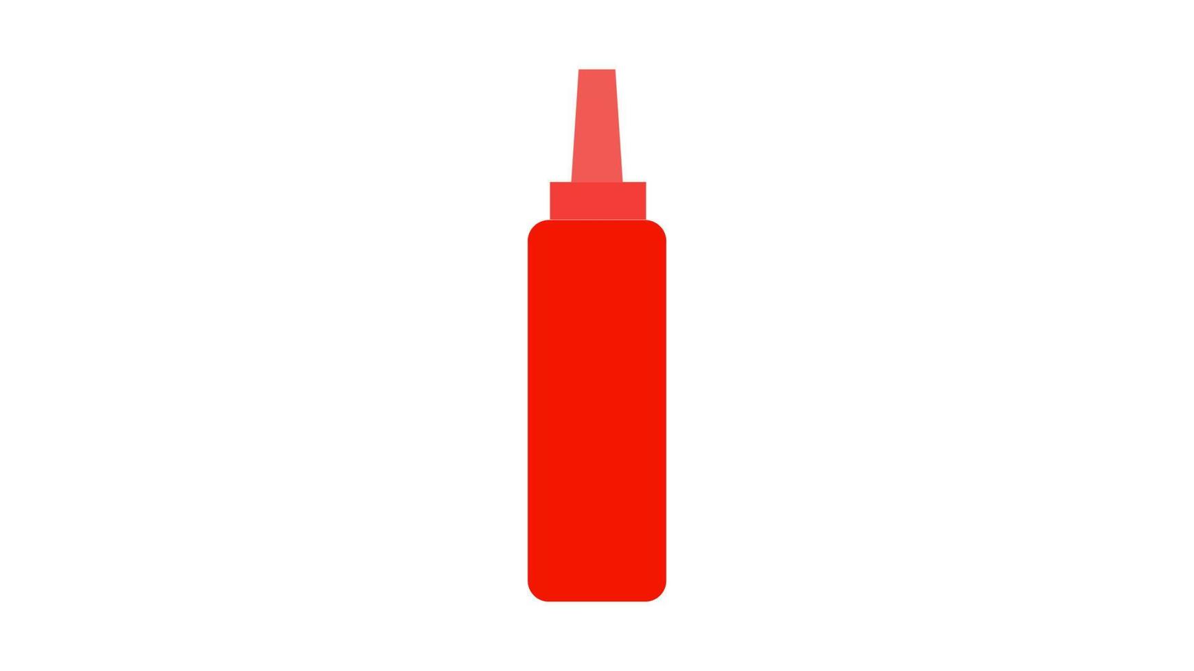 Bottle of tomato ketchup vector illustration with flat design isolated on white background