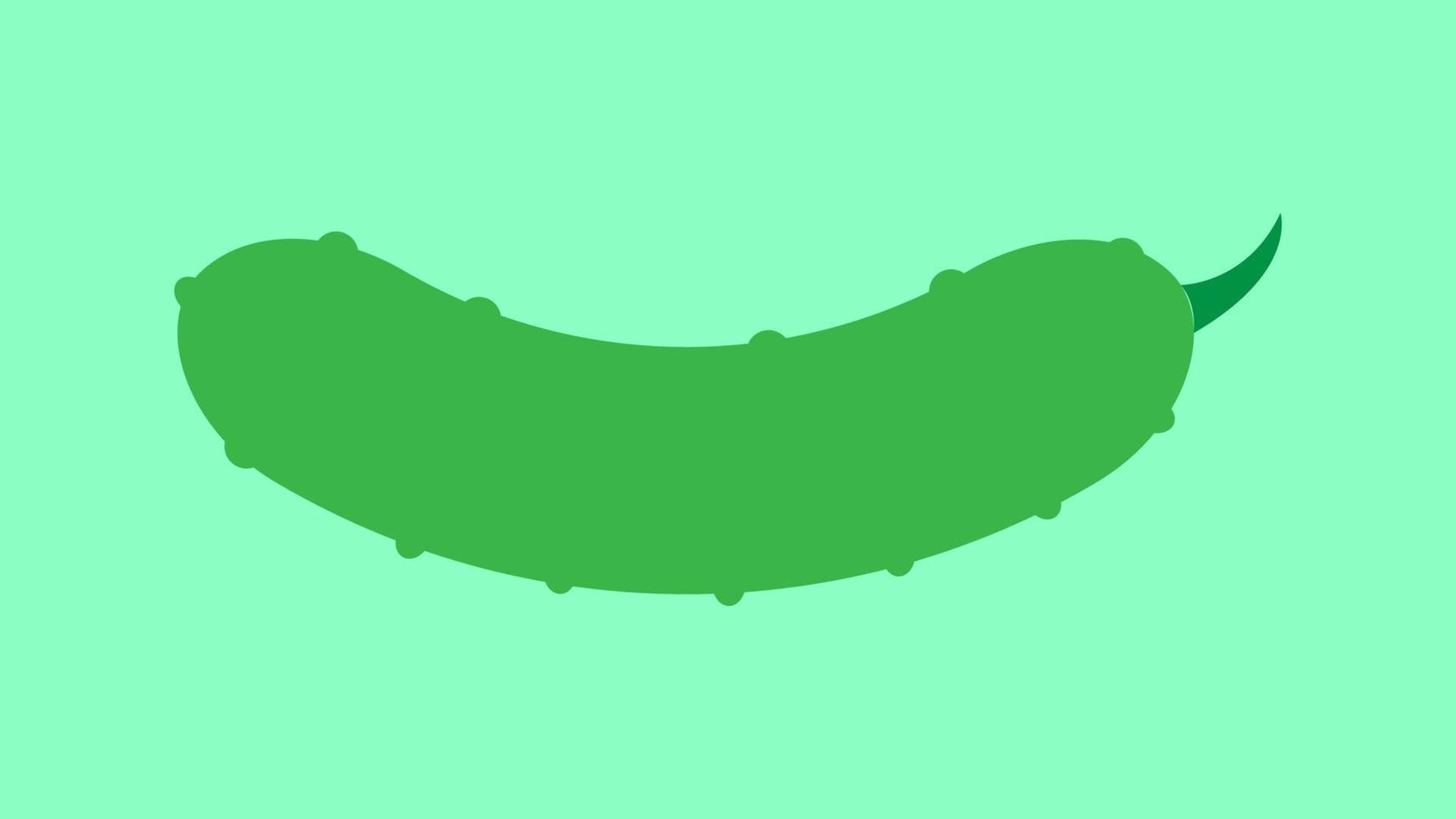 icono aislado de vegetales de pepino fresco. pepino para el mercado agrícola, diseño de recetas de ensaladas vegetarianas. ilustración vectorial en estilo plano vector