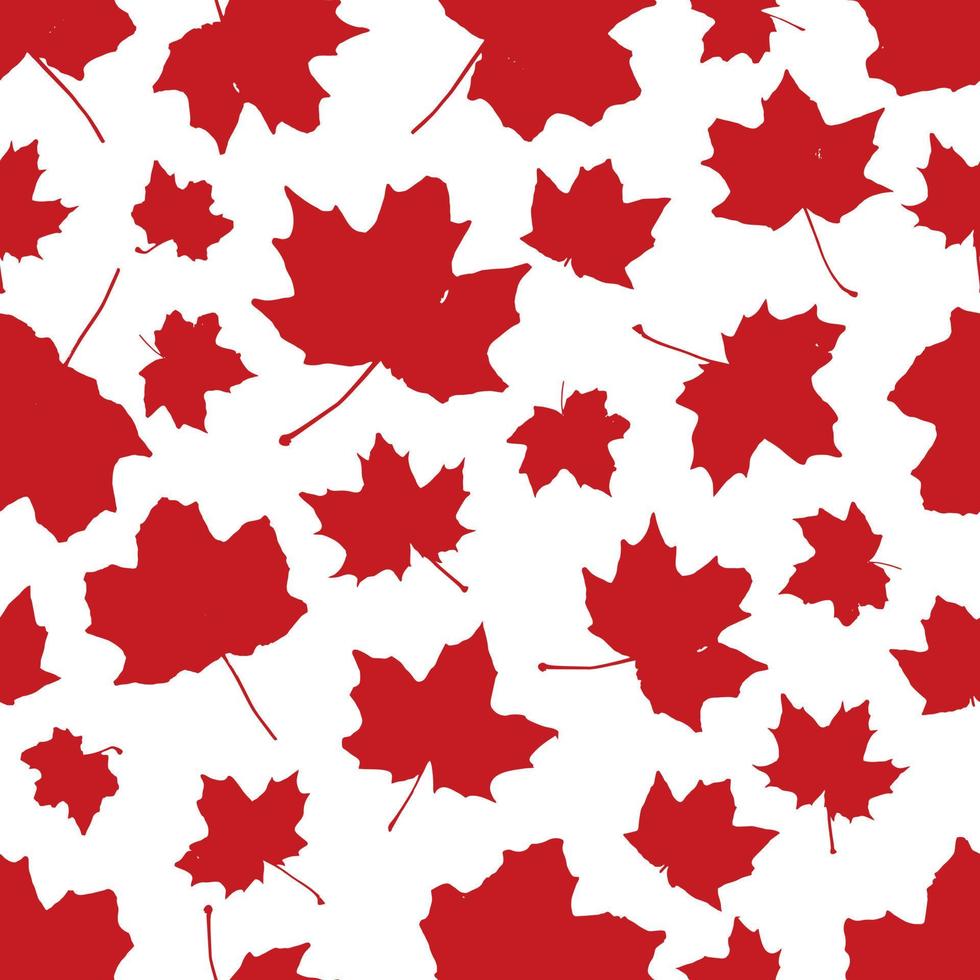 Red maple leaves seamless vector pattern. Great for label, print, packaging, fabric