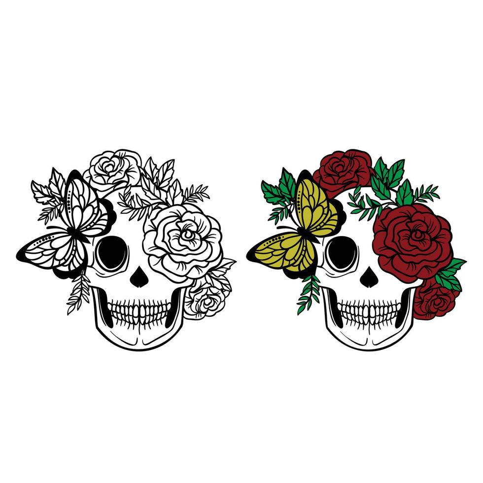 Floral Skull Vector