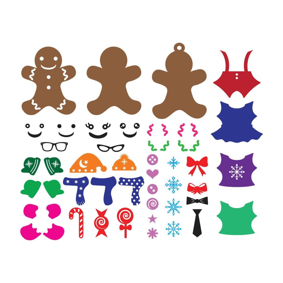 Gingerbread Man kit vector