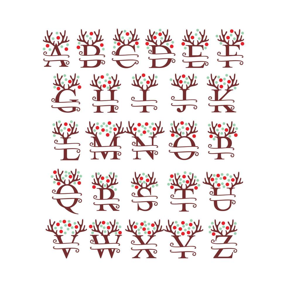 Christmas Split Monogram vector