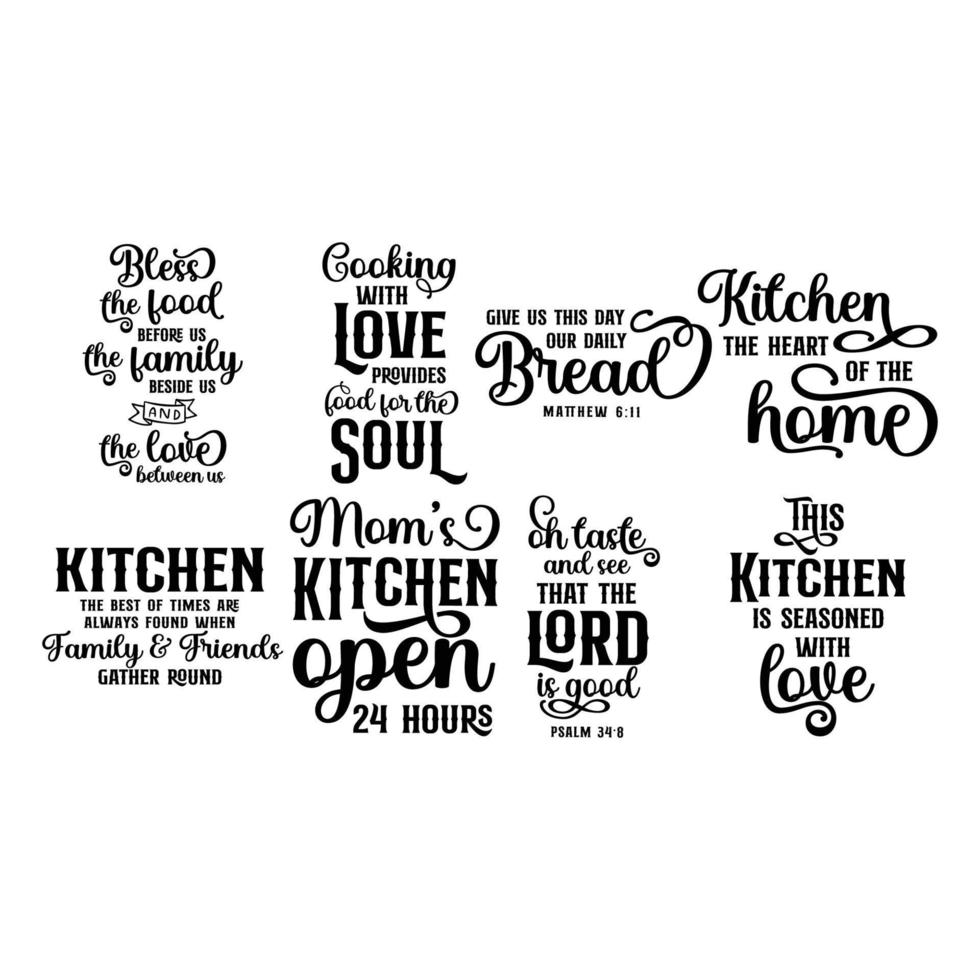 Kitchen Quotes vector set