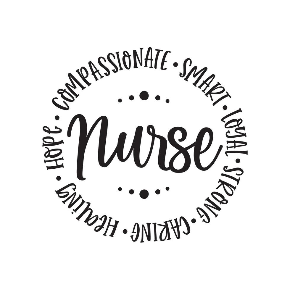 Nurse Circle Words vector