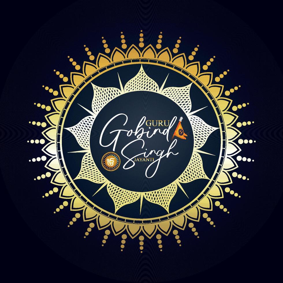 Guru Gobind Singh Jayanti celebration background vector
