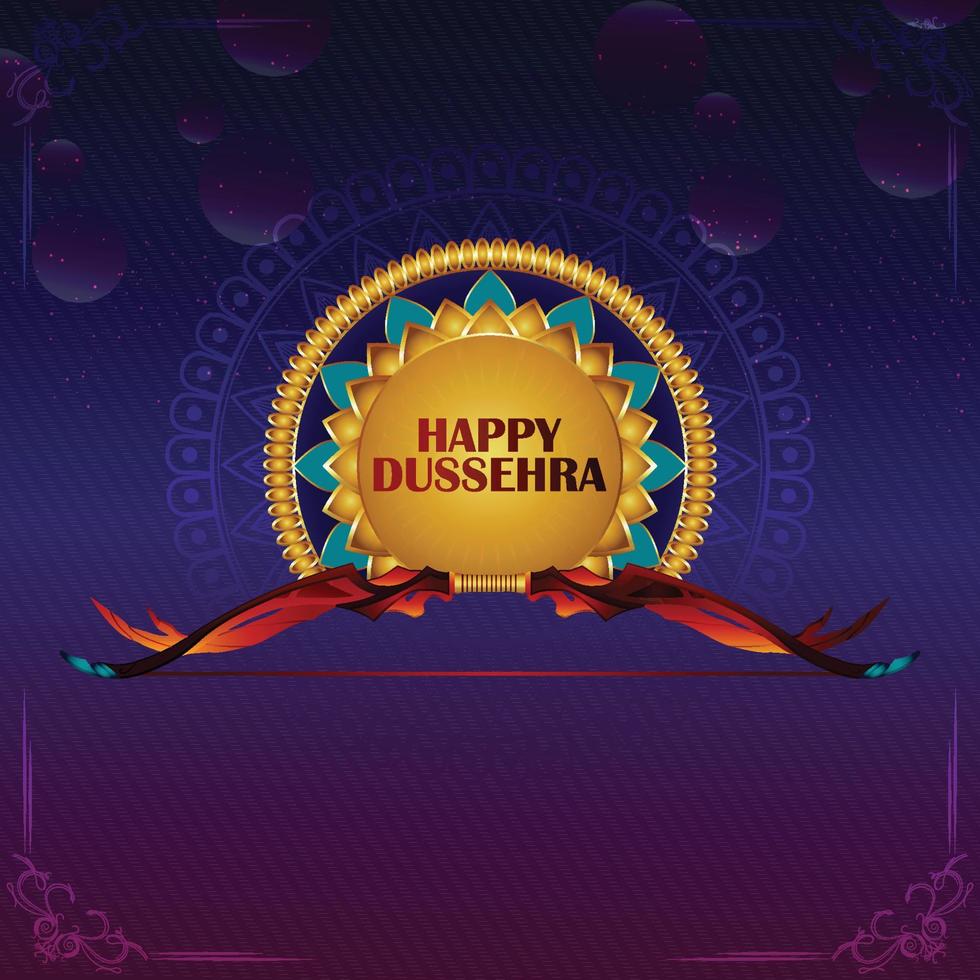 Indian relegious festival happy dussehra celebration background vector