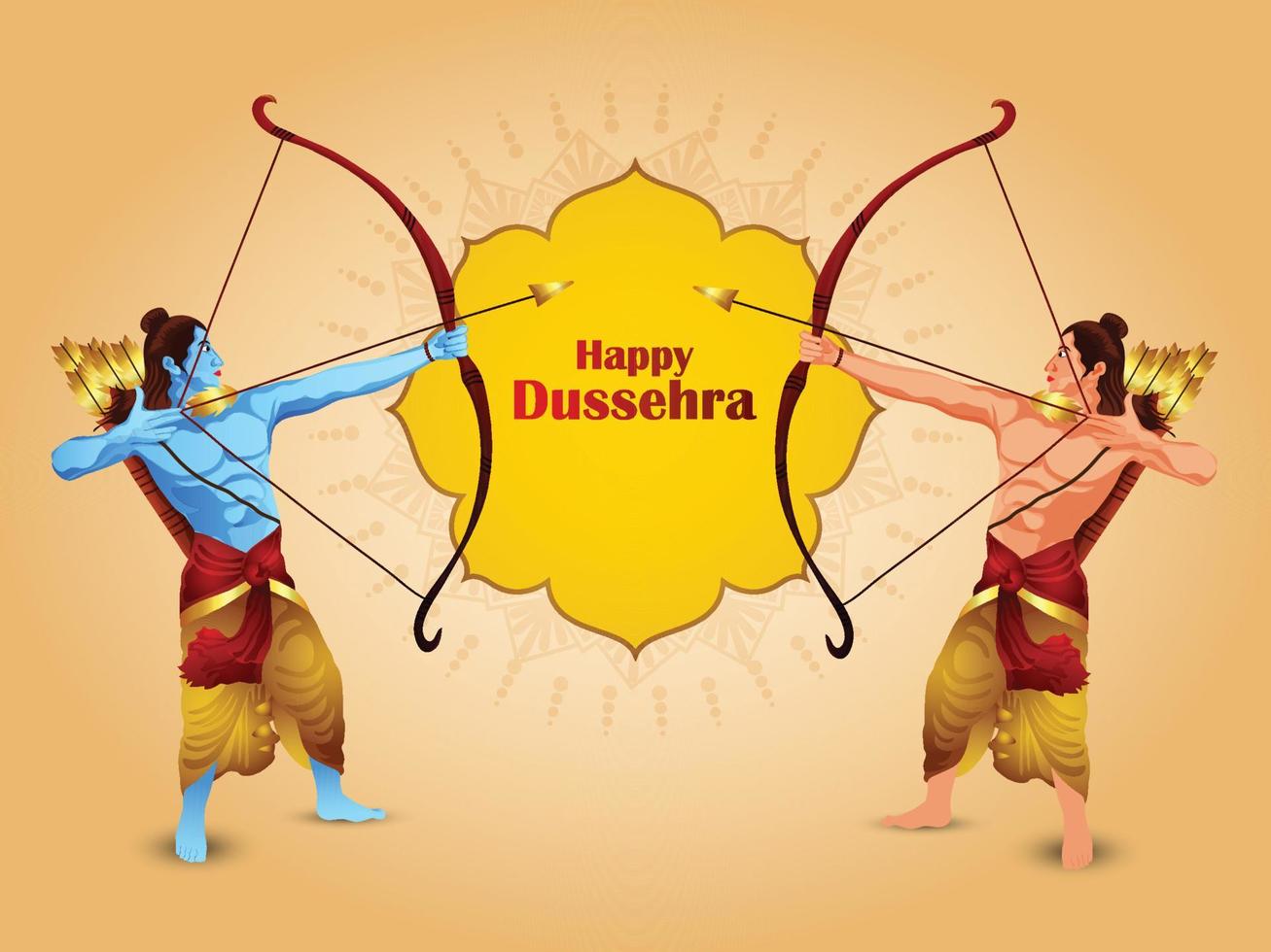 ilustración vectorial para el fondo de la celebración feliz dussehra vector