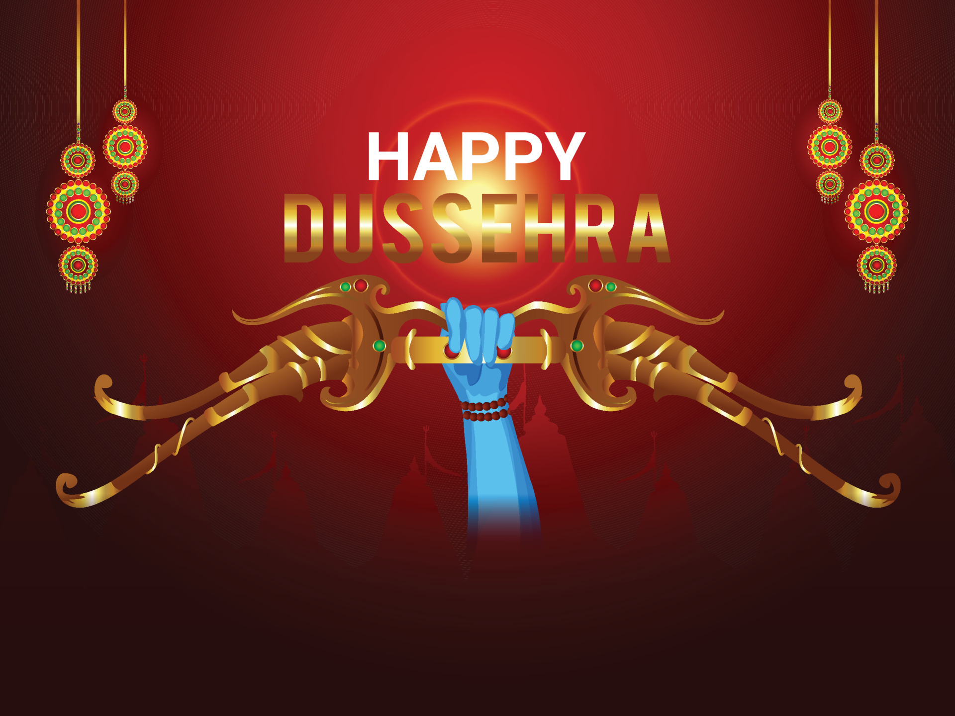 Creative happy dussehra background with bow 14007818 Vector Art at Vecteezy
